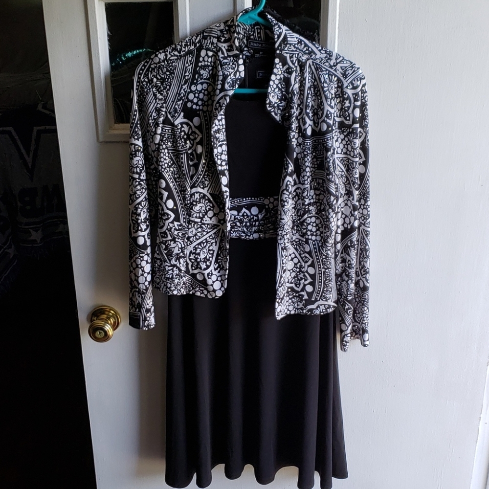 Jessica Howard sz 8P black and white dress